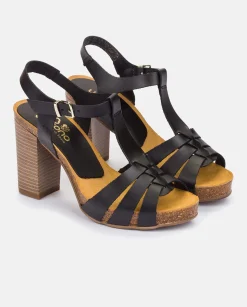 Outlet CARACAS-101 Heeled Sandal Black Heeled Sandals