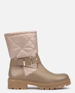 Best Flat Ankle Boot BERNA-003 Beige Ankle Boots
