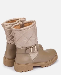 Best Flat Ankle Boot BERNA-003 Beige Ankle Boots