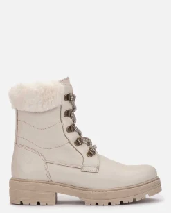 Discount Flat Ankle Boot BERNA-001 Beige Ankle Boots