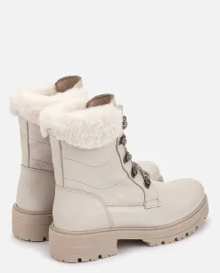 Discount Flat Ankle Boot BERNA-001 Beige Ankle Boots