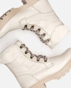 Discount Flat Ankle Boot BERNA-001 Beige Ankle Boots