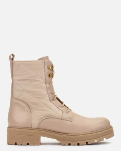 Hot Flat Ankle Boots BERNA-007 Beige Ankle Boots