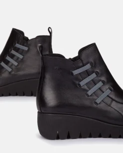 Cheap Flat Bootie ATENAS-033 Black Ankle Boots