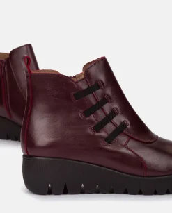 Best Sale Flat Bootie ATENAS-033 Burgundy Ankle Boots