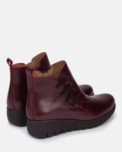 Best Sale Flat Bootie ATENAS-033 Burgundy Ankle Boots