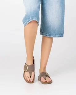 Cheap Flat Sandal GRANADA-704 Brown Flat Sandals