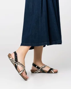 Discount Flat Sandal IBIZA-718 Black Flat Sandals