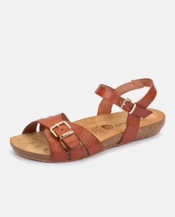 Cheap Flat Sandal IBIZA-185 Brown Flat Sandals
