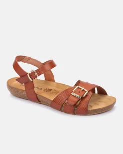 Cheap Flat Sandal IBIZA-185 Brown Flat Sandals
