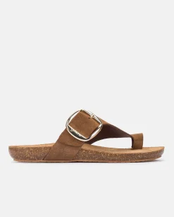 Cheap Flat Sandal IBIZA-205 Brown Flat Sandals