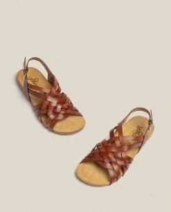 Cheap Flat Sandal IBIZA-175 Brown Flat Sandals