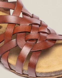 Cheap Flat Sandal IBIZA-175 Brown Flat Sandals