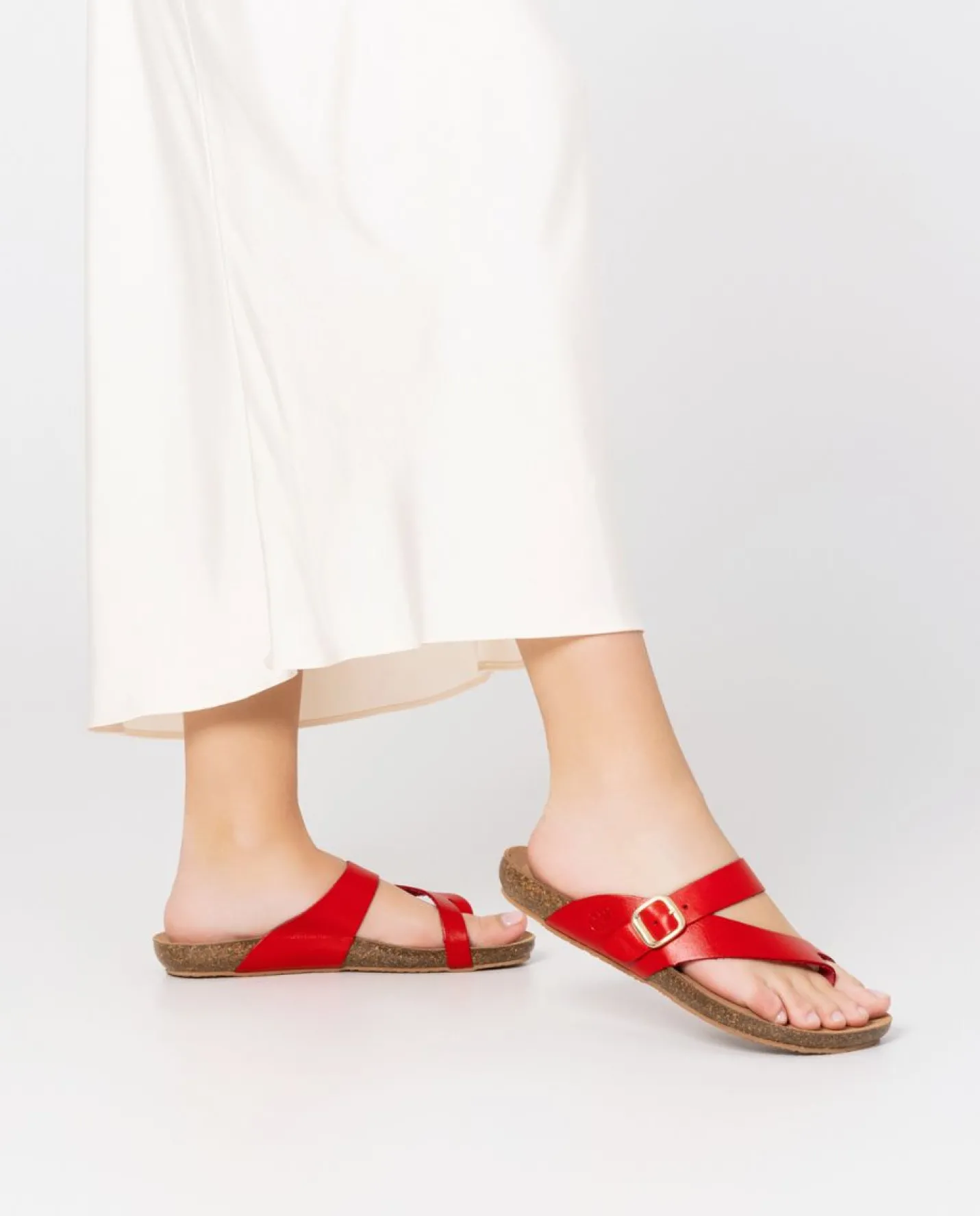 Store Flat Sandal IBIZA-013 Red Flat Sandals