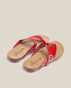 Store Flat Sandal IBIZA-013 Red Flat Sandals