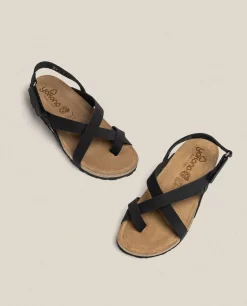 Discount Flat Sandal JERBA-718 Black Flat Sandals