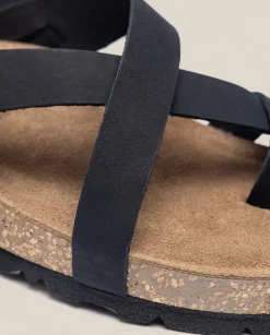 Discount Flat Sandal JERBA-718 Black Flat Sandals