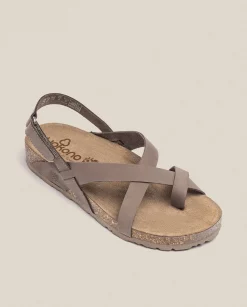 Discount Flat Sandal JERBA-718 Brown Flat Sandals