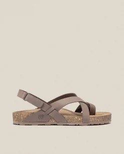 Discount Flat Sandal JERBA-718 Brown Flat Sandals