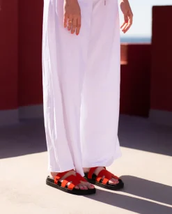 Flash Sale Flat Sandal MORENA-125 Red Flat Sandals