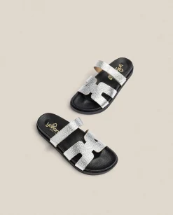 Best Sale Flat Sandal MORENA-125 Silver Flat Sandals