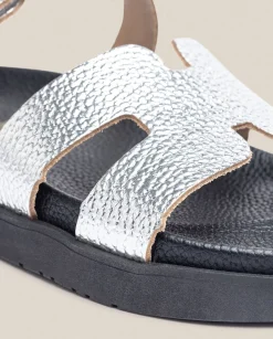 Best Sale Flat Sandal MORENA-125 Silver Flat Sandals