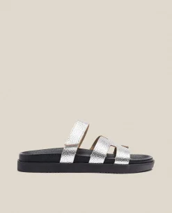 Best Sale Flat Sandal MORENA-125 Silver Flat Sandals