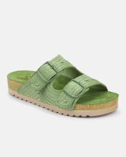 Discount Flat Sandal NOJA-003 Green Flat Sandals