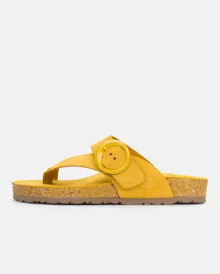 Best Sale Flat Sandal ROLAN-113 Yellow Flat Sandals