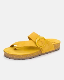 Best Sale Flat Sandal ROLAN-113 Yellow Flat Sandals