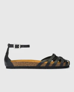 Clearance Flat Sandal VILLA-011 Black Flat Sandals