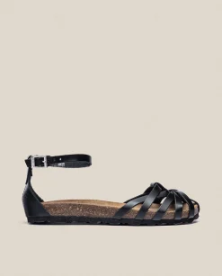 Clearance Flat Sandal VILLA-011 Black Flat Sandals