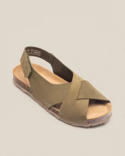 Cheap Flat Sandal VILLA-175 Green Flat Sandals