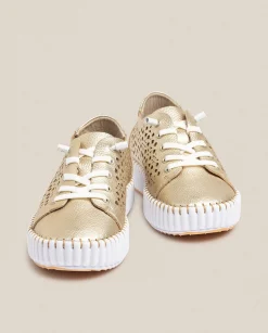 Shop Flat Shoe SINTRA-002 Gold Sneakers|Shoes