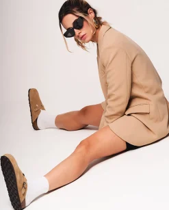 New Flat Shoe ZUECO-559 Beige Clogs|Flat Sandals