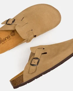 New Flat Shoe ZUECO-559 Beige Clogs|Flat Sandals