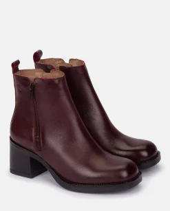 Clearance Heeled Ankle Boot LANDAS-002 Burgundy Ankle Boots