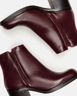 Clearance Heeled Ankle Boot LANDAS-002 Burgundy Ankle Boots