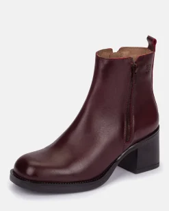 Clearance Heeled Ankle Boot LANDAS-002 Burgundy Ankle Boots