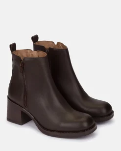 Outlet Heeled Ankle Boot LANDAS-002 Brown Ankle Boots