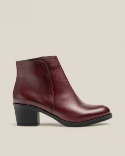 Best Heeled Ankle Boot LILLE-016 Burgundy Ankle Boots