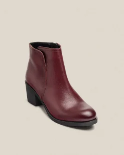 Best Heeled Ankle Boot LILLE-016 Burgundy Ankle Boots