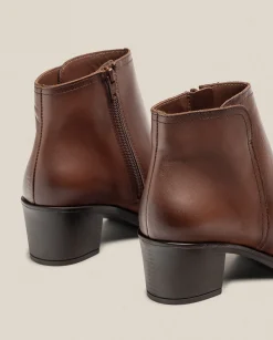 Discount Heeled Ankle Boot LILLE-016 Brown Ankle Boots