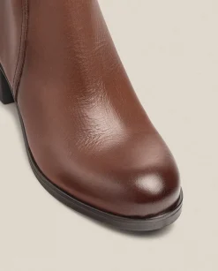 Discount Heeled Ankle Boot LILLE-016 Brown Ankle Boots