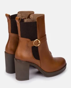 Online Heeled Ankle Boot PILSEN-003 Leather Ankle Boots