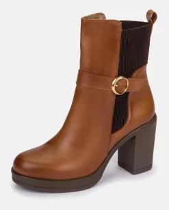 Online Heeled Ankle Boot PILSEN-003 Leather Ankle Boots