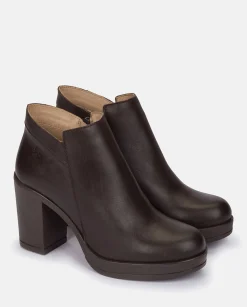 Outlet Heeled Ankle Boot PILSEN-004 Brown Ankle Boots