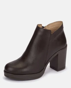Outlet Heeled Ankle Boot PILSEN-004 Brown Ankle Boots