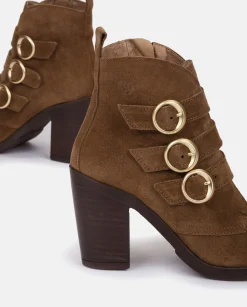 Clearance Heeled Ankle Boot TOURS-005 Brown Ankle Boots