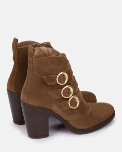 Clearance Heeled Ankle Boot TOURS-005 Brown Ankle Boots